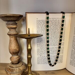 Art-Deco vintage-style emerald green statement necklace